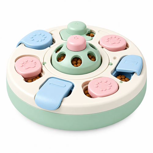 Interactive Puzzle Feeder Cat Toy on white background